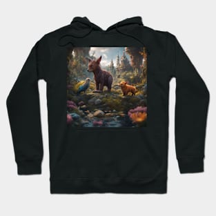 Happy Pack of Adorable Wildlife in the Jungle Hoodie